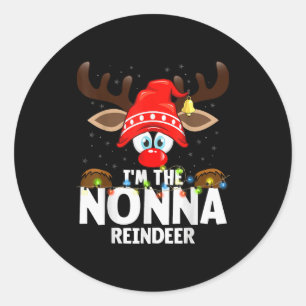 99 Matching Christmas Reindeer - Uni-adults, Black Classic Round Sticker
