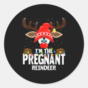 99 Matching Christmas Reindeer - Uni-adults, Black Classic Round Sticker