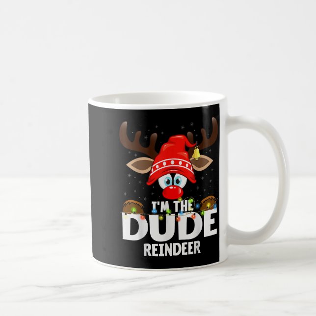 99 Matching Christmas Reindeer - Uni-adults, Black Coffee Mug (Right)