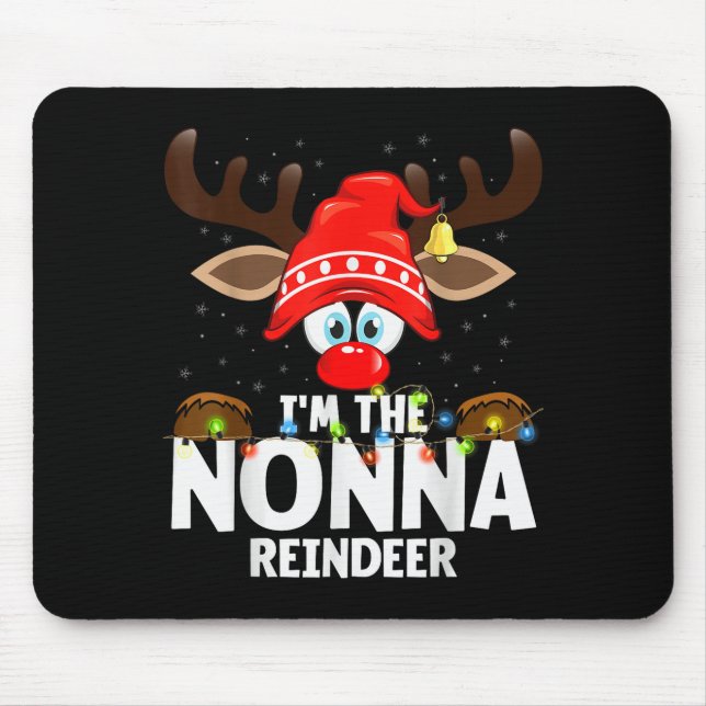 99 Matching Christmas Reindeer - Uni-adults, Black Mouse Mat (Front)