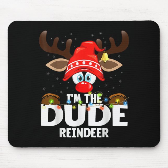 99 Matching Christmas Reindeer - Uni-adults, Black Mouse Mat (Front)