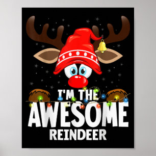 99 Matching Christmas Reindeer - Uni-adults, Black Poster