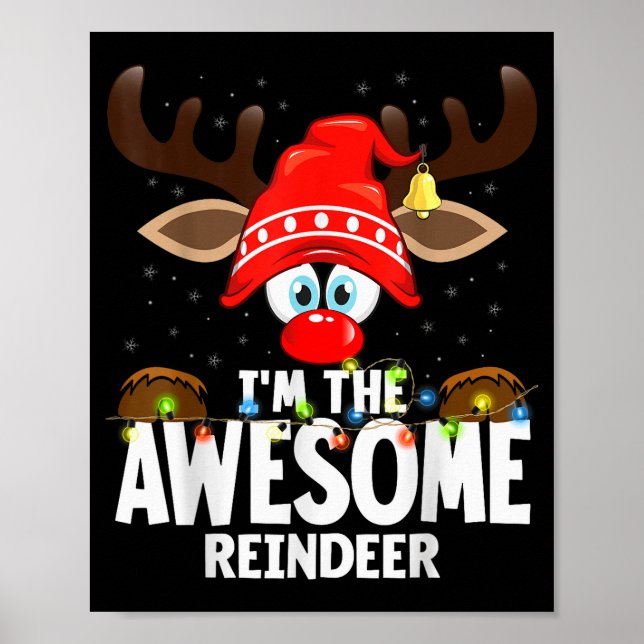 99 Matching Christmas Reindeer - Uni-adults, Black Poster (Front)
