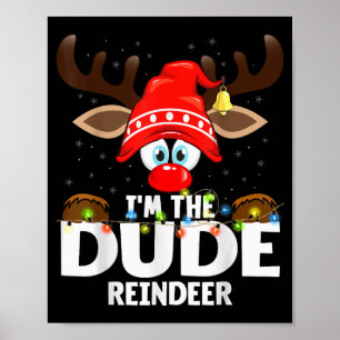 99 Matching Christmas Reindeer - Uni-adults, Black Poster