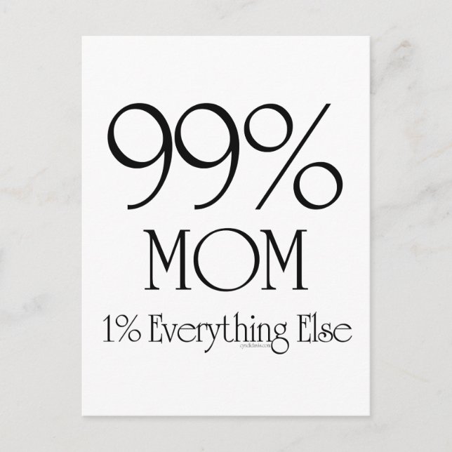 99% Mum Postcard (Front)