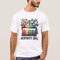 99 Percent Creativity Battery Splash Funny Artist