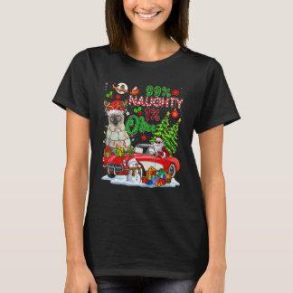 99 Percent Naughty 1 Nice Reindeer Cat With Santa T-Shirt