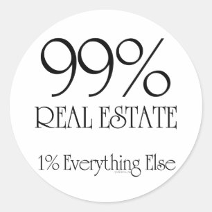 99% Real Estate Classic Round Sticker