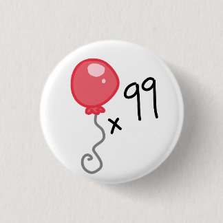 99 red balloons 3 cm round badge