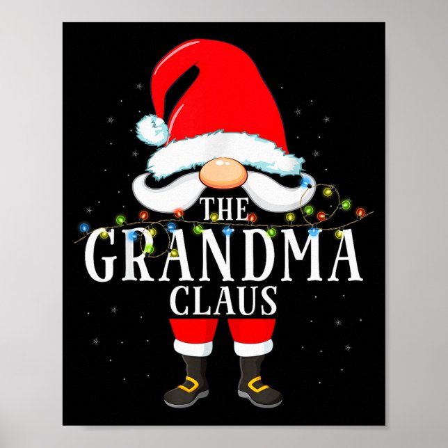 99 Santa Claus Matching Family Pajama Grandma Clau Poster (Front)