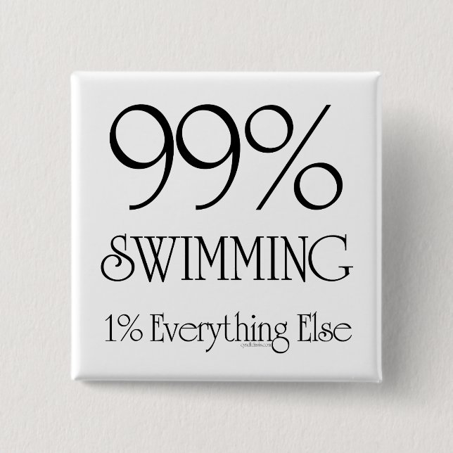 99% Swimming 15 Cm Square Badge (Front)