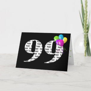 99th birthday balloon bouquet card