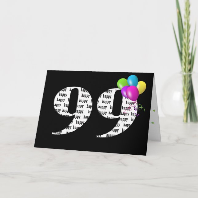 99th birthday balloon bouquet card (Front)