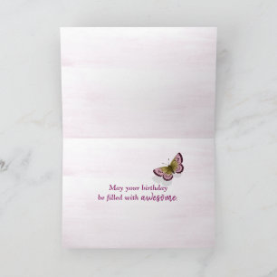 99th Birthday Butterfly on Cone Flower Card