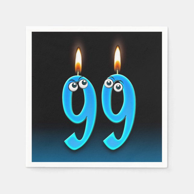 99th birthday candle with eyeballs napkin (Front)