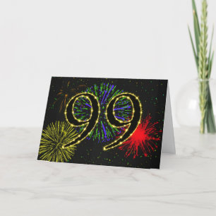 99th Birthday card with fireworks