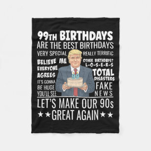 99th Birthday Design - Funny Politigovernment Fleece Blanket