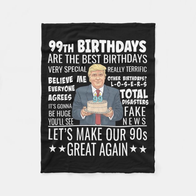 99th Birthday Design - Funny Politigovernment Fleece Blanket (Front)