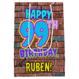 99th Birthday: Fun, Urban Graffiti Inspired Look Medium Gift Bag