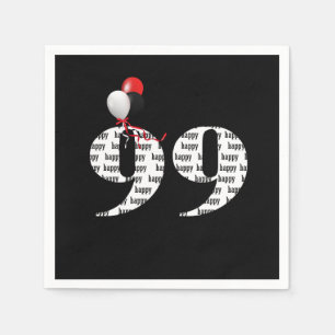 99th Birthday party balloons Napkin