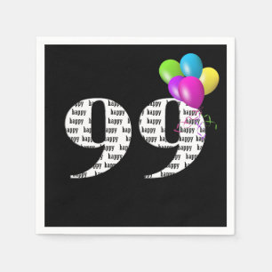 99th birthday party balloons napkin