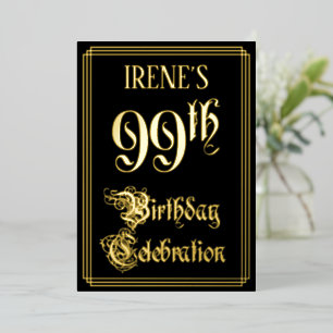 99th Birthday Party — Fancy Script & Custom Name