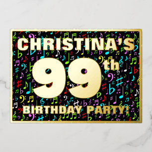 99th Birthday Party — Fun, Colourful Music Symbols