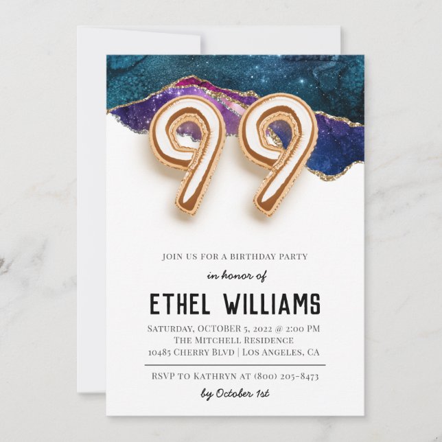 99th Birthday Party Invitation (Front)