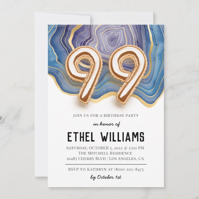 99th Birthday Party Invitation (Front)