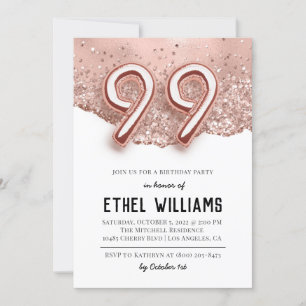 99th Birthday Party Invitation