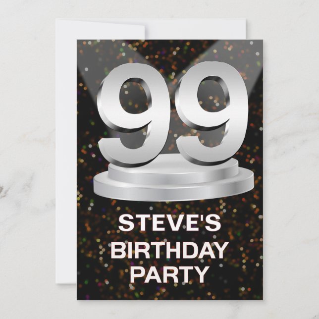 99th Birthday Party Invitation Add a Name (Front)
