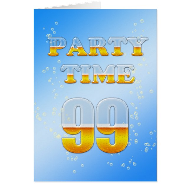 99th birthday party invitation with lots of beer (Front)