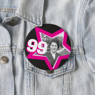 99th birthday photo Button