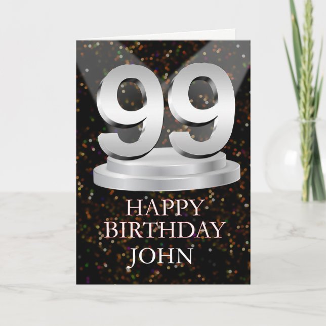 99th Birthday Spotlights Add A Name Card (Front)