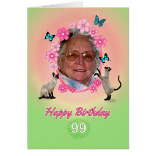 99th photo card with cats and butterflies,