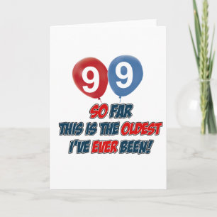 99th year old birthday design card