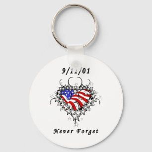 9/11/01 Patriotic Tattoo Key Ring
