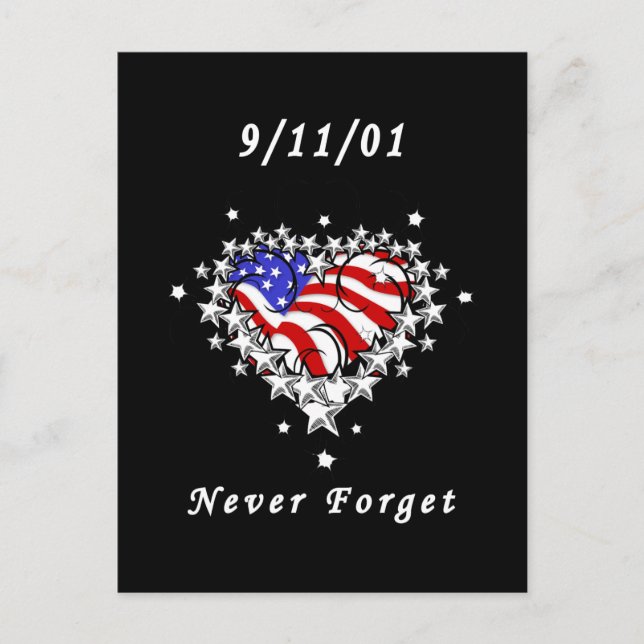 9/11/01 Patriotic Tattoo Postcard (Front)