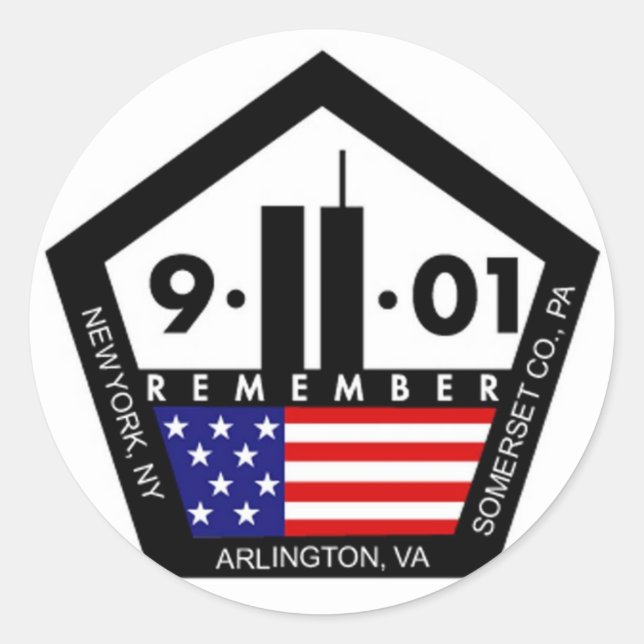 9-11 10th Anniversary Remembrance Classic Round Sticker (Front)