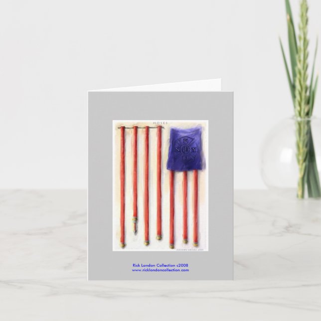 9/11 American Flag Firefighter Tribute Note Cards (Front)