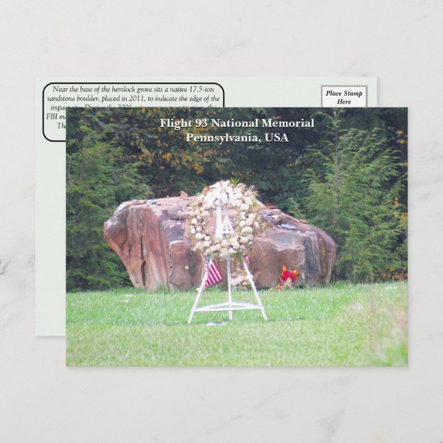 9/11 Flight 93 National Memorial Postcard (Front/Back)