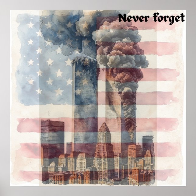 9/11 Memorial Art Print Never Forget (Front)