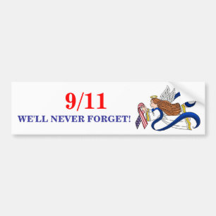 9/11 Memorial Ribbon Angel Bumper Sticker