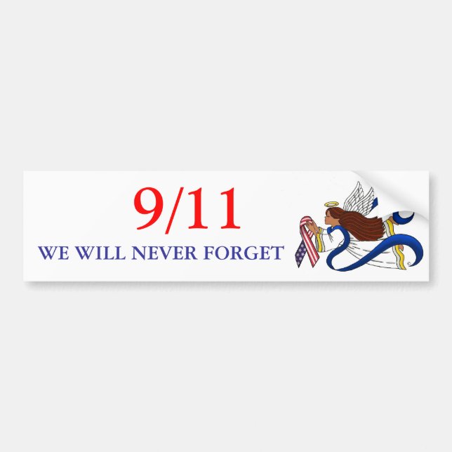 9/11 Memorial Ribbon, Ethnic Angel Bumper Sticker (Front)