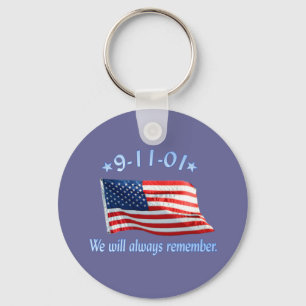 9-11 Memorial We Will Always Remember Key Ring