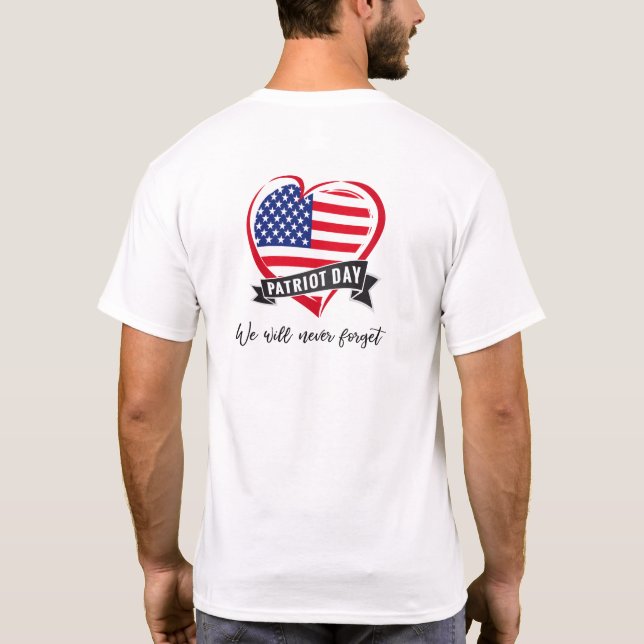 9/11 Memorial - We Will Never Forget T-Shirt (Back)