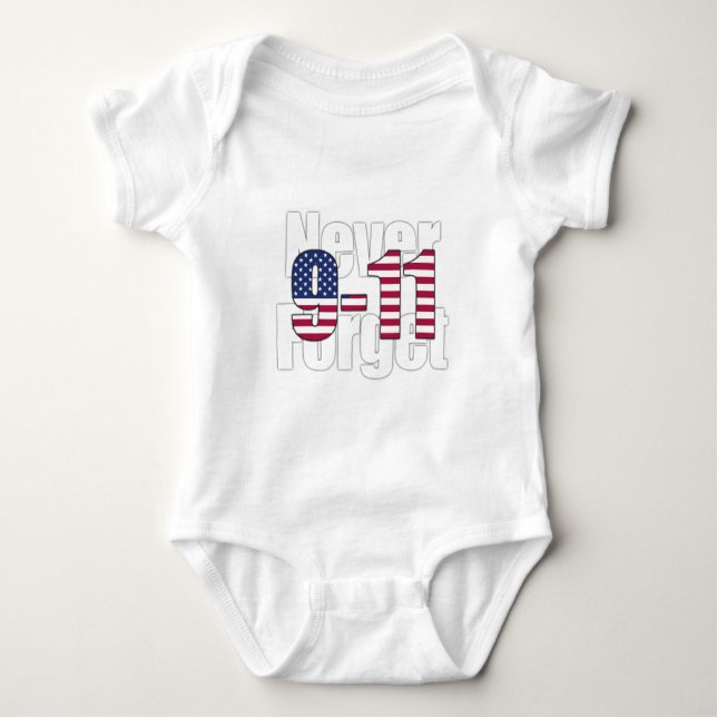 9-11 Never Forget Baby Bodysuit (Front)