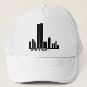 9-11 Never Forget NY Skyline Tshirts, Buttons Trucker Hat