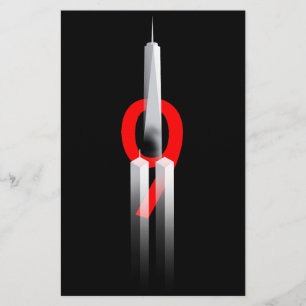 9 11 Never Forget Remember 9.11.2001  Memorial Stationery