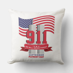 9.11 Patriot Day; Never Forget Cushion